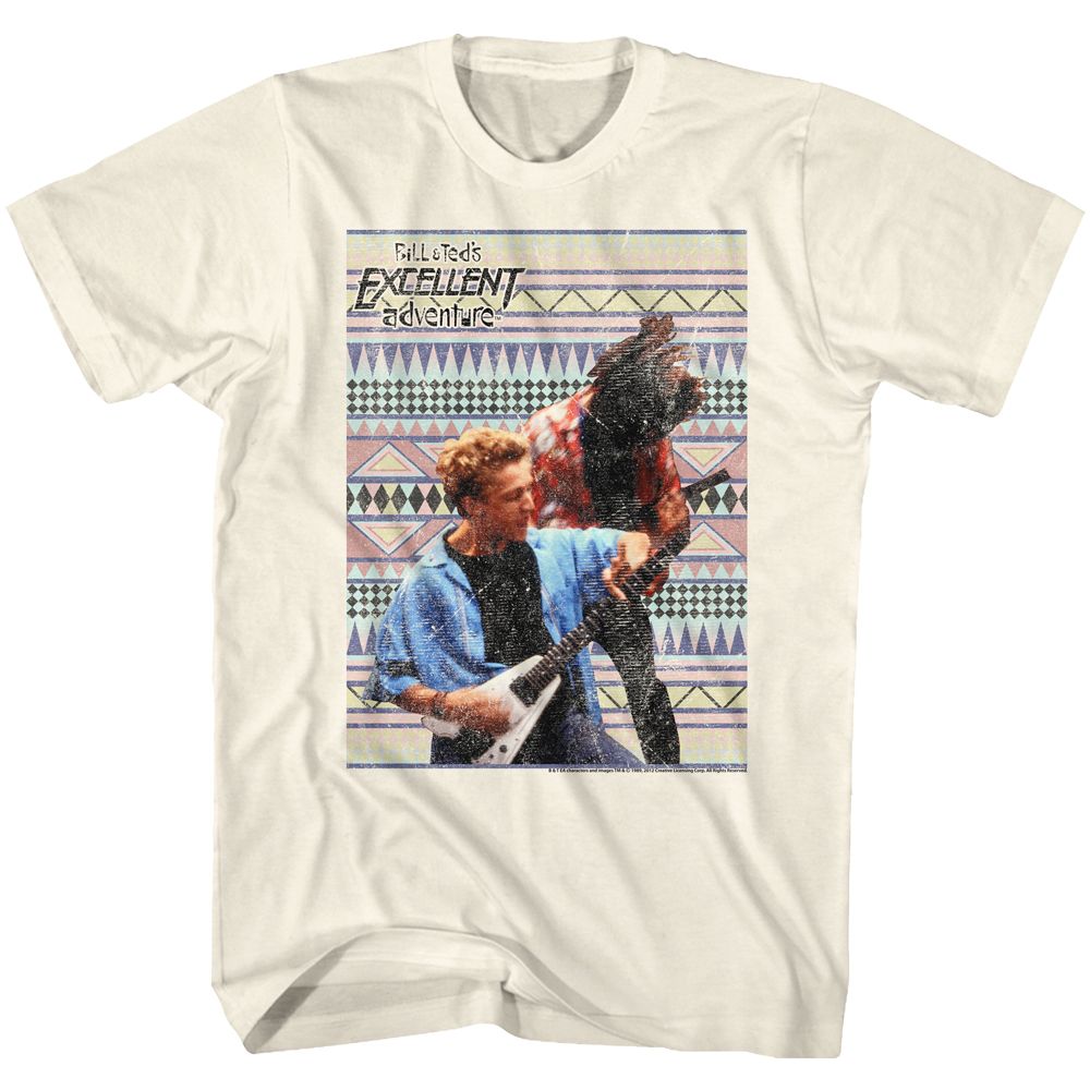 BILL AND TED-ROCKIN OUT-NATURAL ADULT S/S TSHIRT