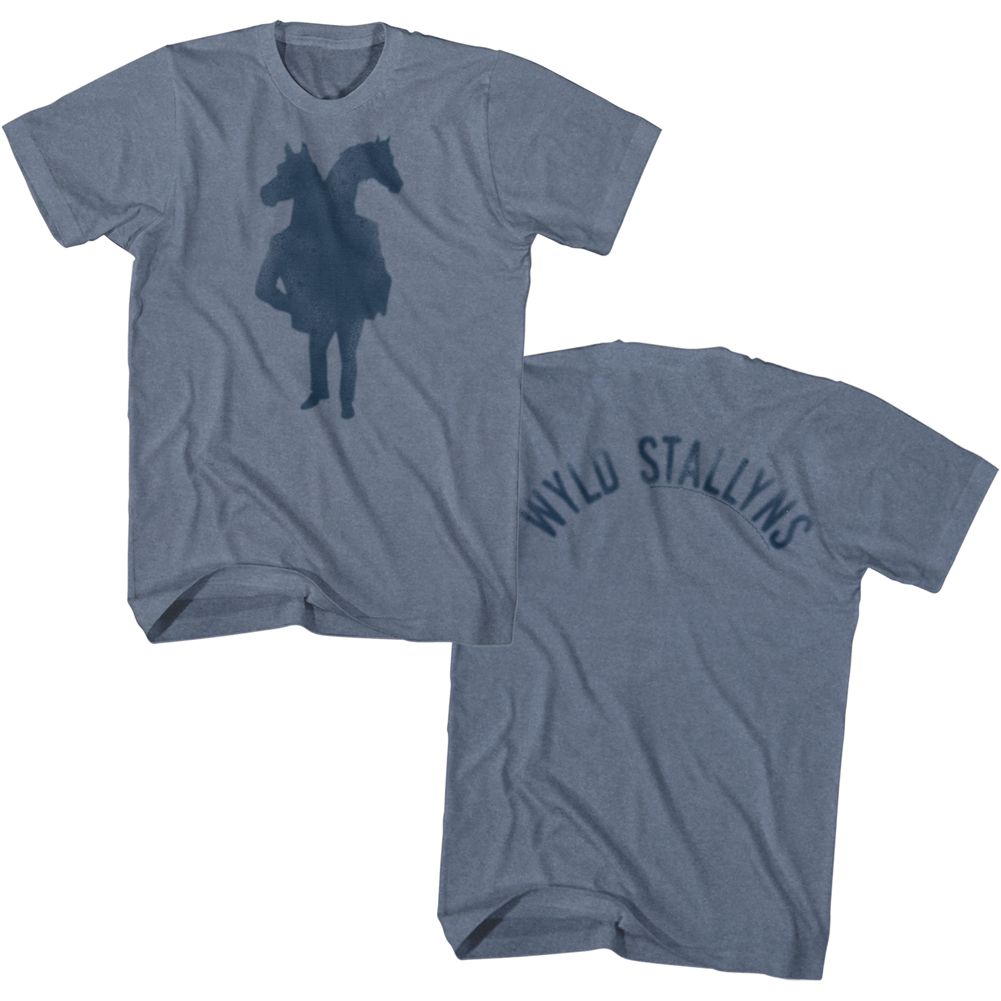 BILL AND TED FACE THE MUSIC-TWO HEADED HORSEMAN-INDIGO HEATHER ADULT S/S TSHIRT