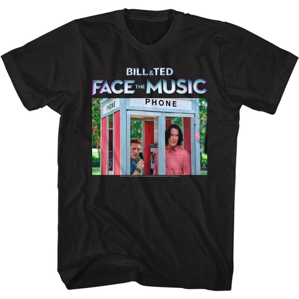 BILL AND TED FACE THE MUSIC-B&T FTM BOOTH COLOR-BLACK ADULT S/S TSHIRT