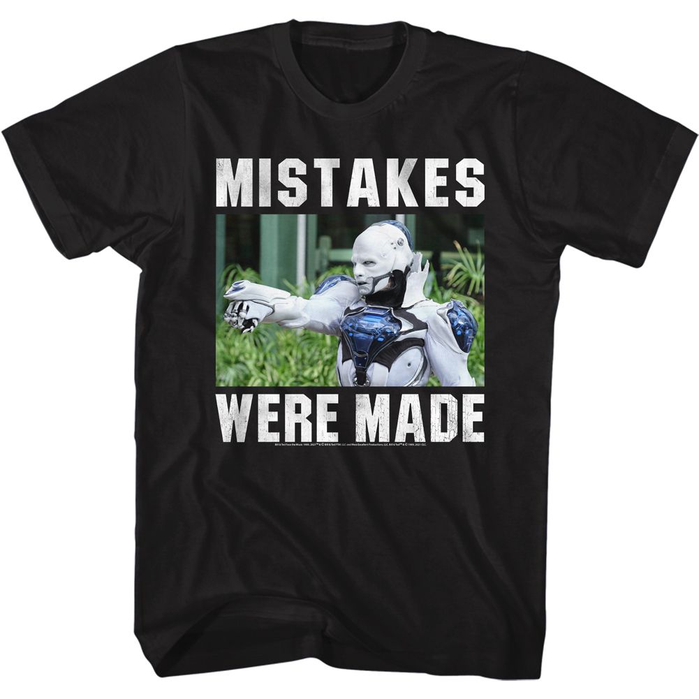 BILL AND TED FACE THE MUSIC-MISTAKES WERE MADE-BLACK ADULT S/S TSHIRT