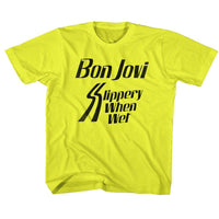 Thumbnail for BON JOVI-SLIPPERY WHEN-YELLOW YOUTH S/S TSHIRT