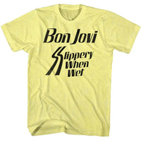 Thumbnail for BON JOVI-SLIPPERY WHEN-YELLOW HEATHER ADULT S/S TSHIRT