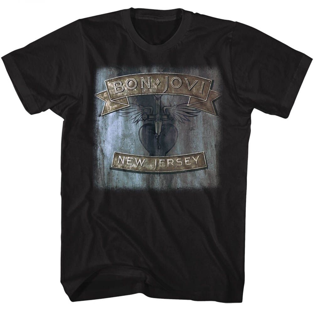 BON JOVI-NEW JERSEY-BLACK ADULT S/S TSHIRT