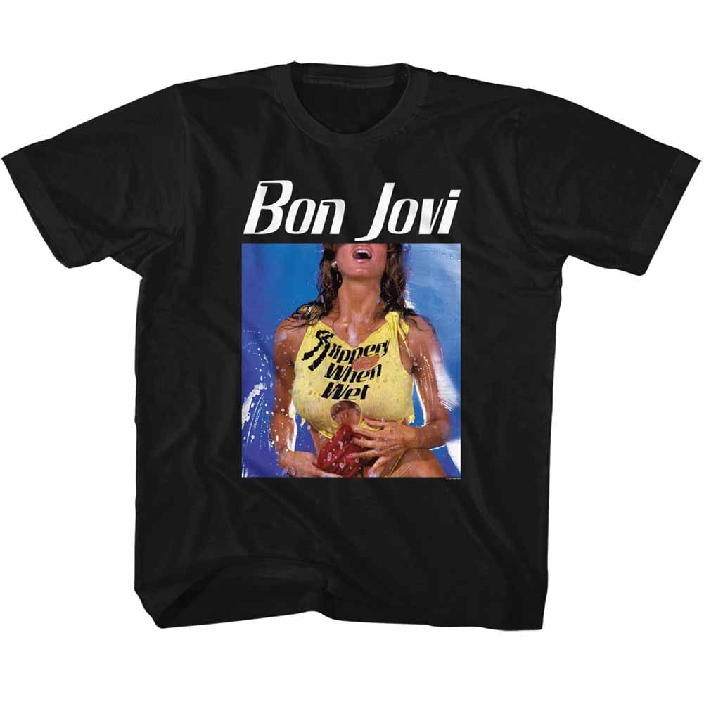 BON JOVI-BON SLIPPERY-BLACK YOUTH S/S TSHIRT