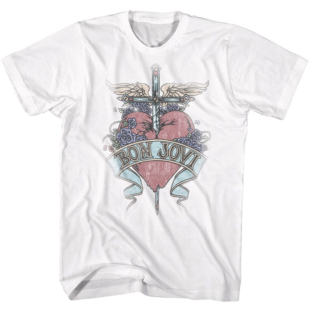 BON JOVI-PIERCED-WHITE ADULT S/S TSHIRT