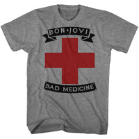 Thumbnail for BON JOVI-BADMED-GRAPHITE HEATHER ADULT S/S TSHIRT