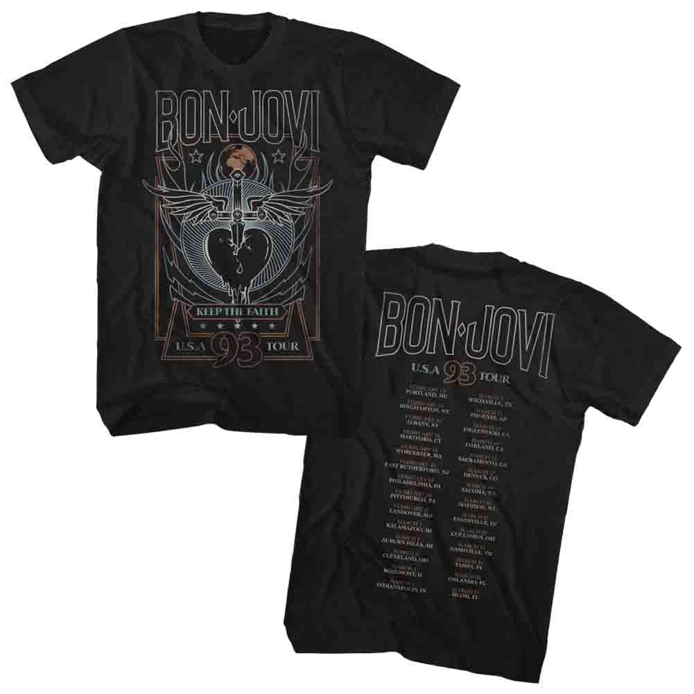BON JOVI-93 TOUR-BLACK ADULT S/S TSHIRT