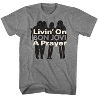 Thumbnail for BON JOVI-LIVIN ON A PRAYER-GRAPHITE HEATHER ADULT S/S TSHIRT