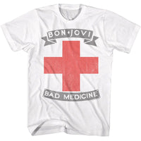 Thumbnail for BON JOVI-BON JOVI BAD MEDICINE CROSS-WHITE ADULT S/S TSHIRT