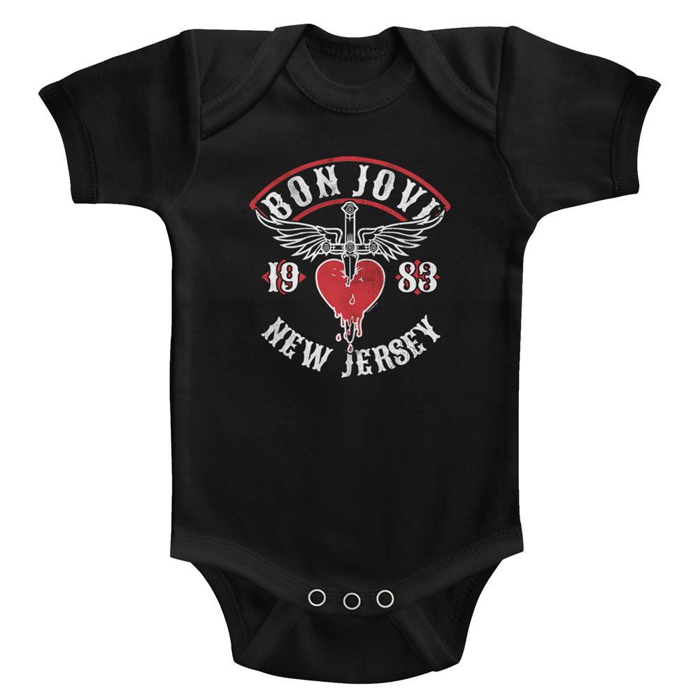 BON JOVI-NJ38-BLACK INFANT S/S BODYSUIT