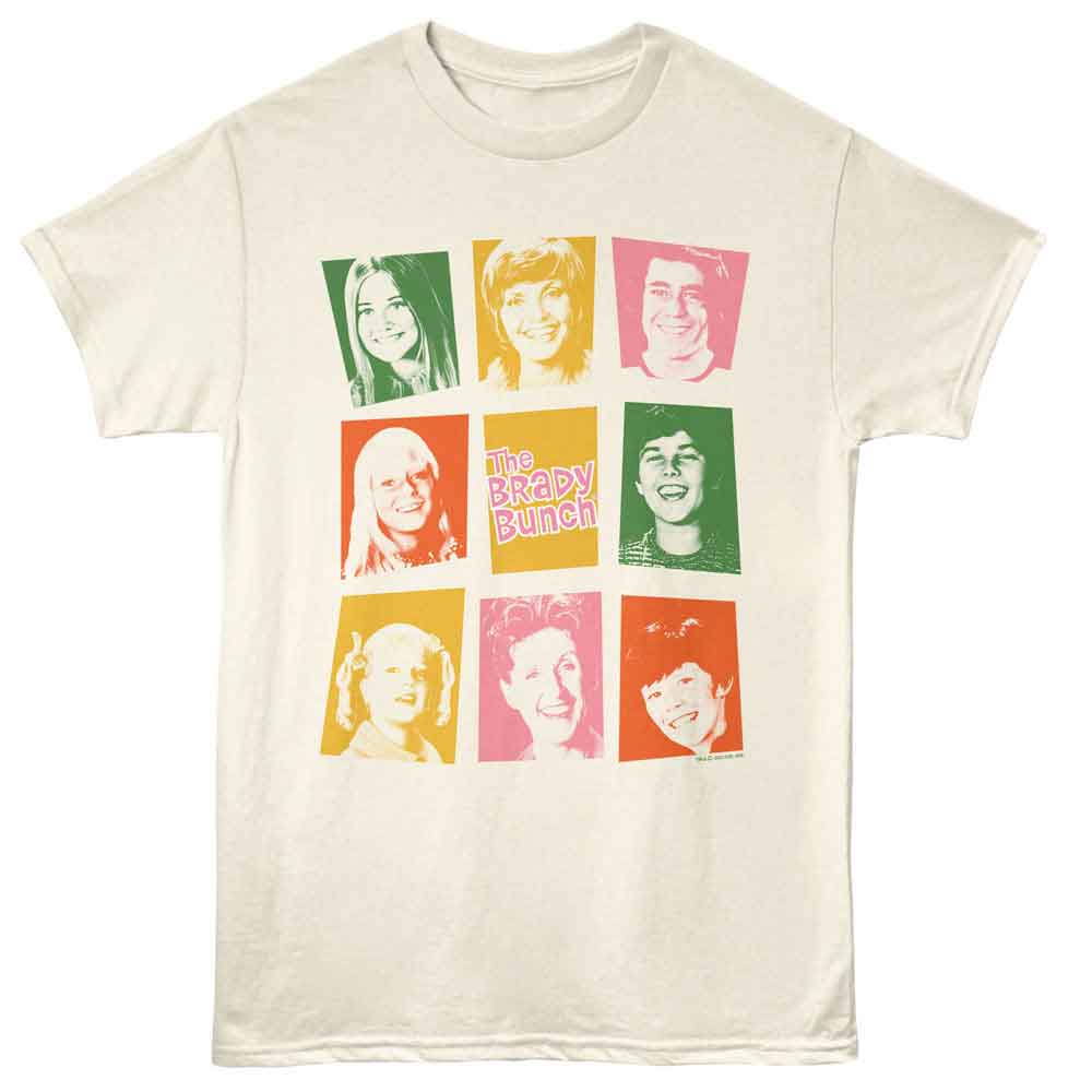 BRADY BUNCH-BRADY BUNCH INTRO SQUARES MULTI-NATURAL ADULT S/S TSHIRT