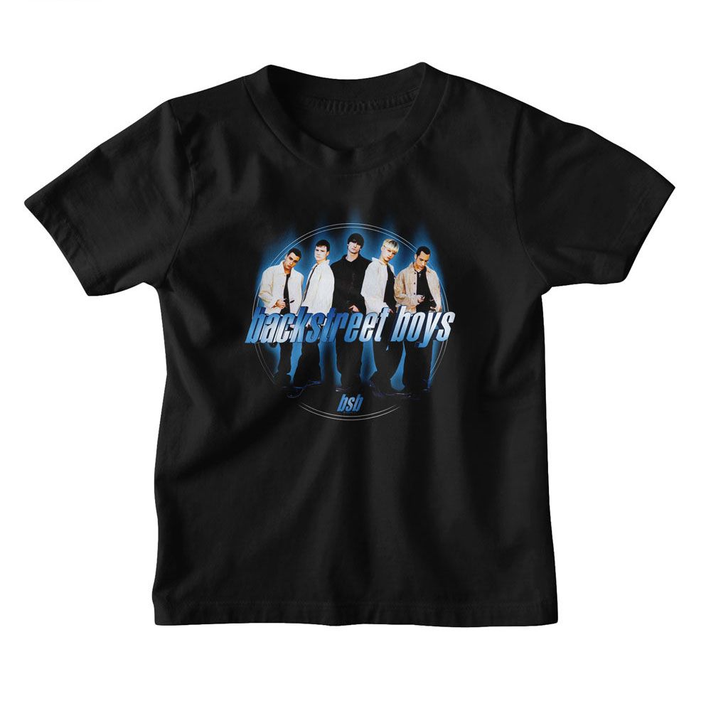 BACKSTREET BOYS-BSB BLUE CIRCLE-BLACK YOUTH S/S TSHIRT