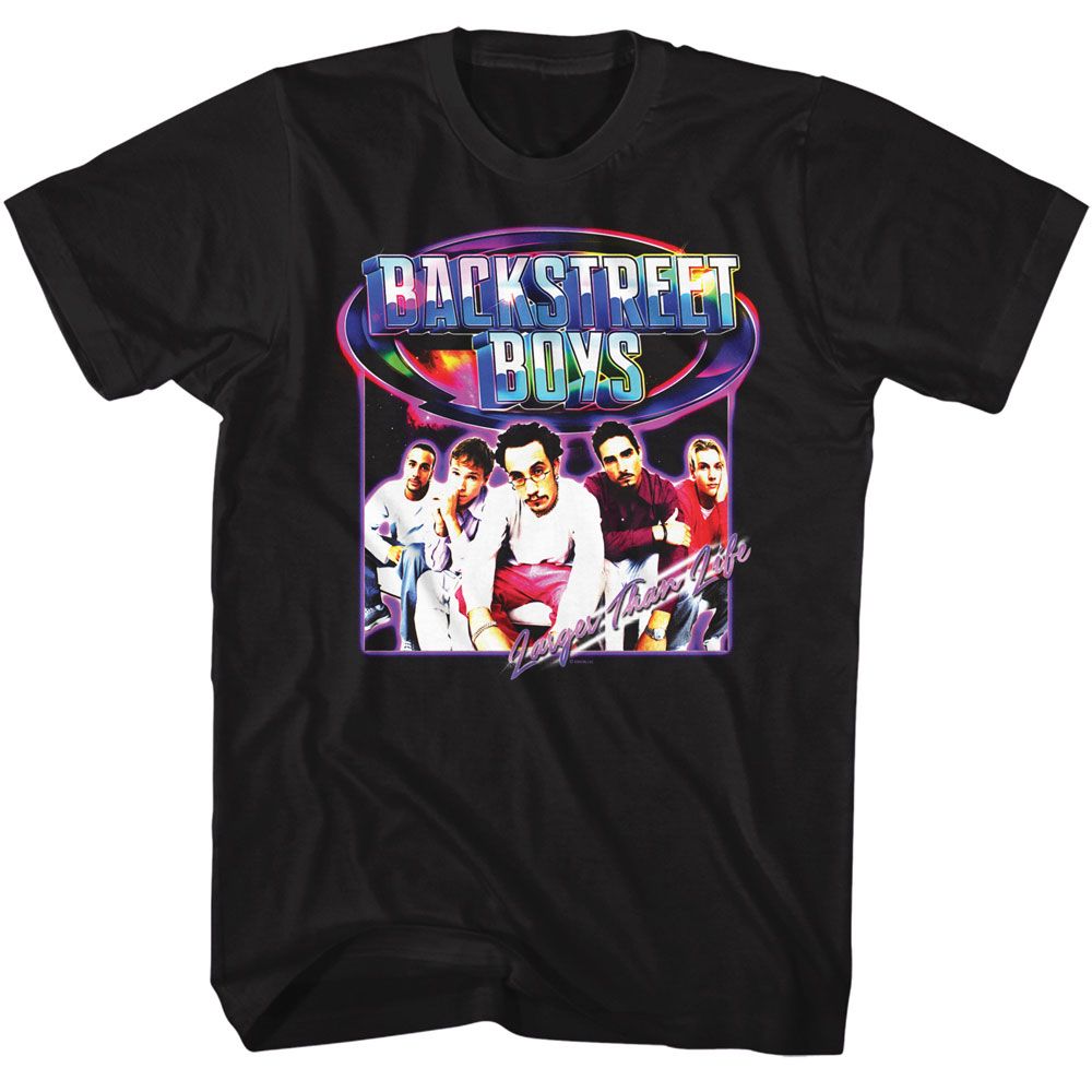 BACKSTREET BOYS-BACKSTREET BOYS Y2K RAINBOW SHINE-BLACK ADULT S/S TSHIRT