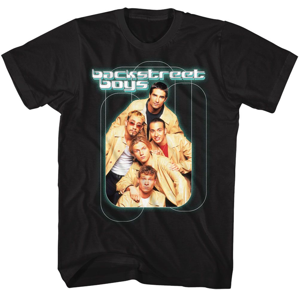 BACKSTREET BOYS-BACKSTREET BOYS LOOPS W TEAL GLOW-BLACK ADULT S/S TSHIRT