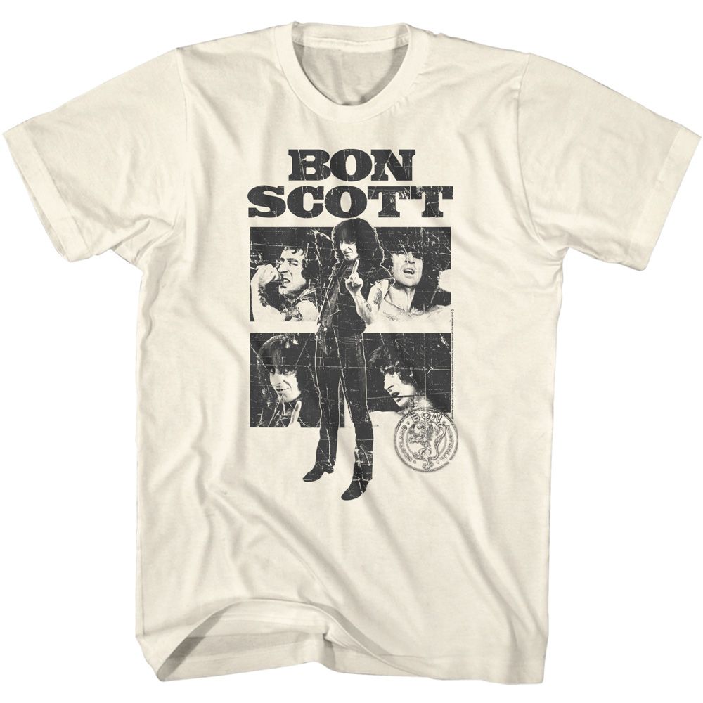 BON SCOTT-BON SCOTT COLLAGE-NATURAL ADULT S/S TSHIRT