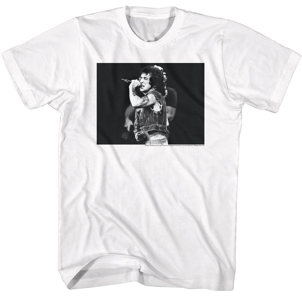 BON SCOTT-BON SCOTT BW-WHITE ADULT S/S TSHIRT
