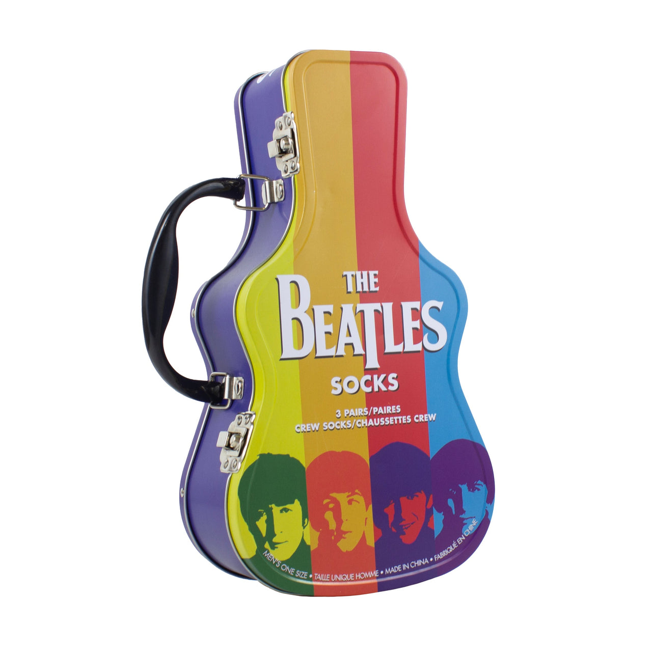THE BEATLES GUITAR TIN SOCK BOX, 3 PAIR