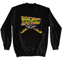 Thumbnail for BACK TO THE FUTURE-BACK TO THE FUTURE BTF CAR-BLACK ADULT L/S SWEATSHIRT