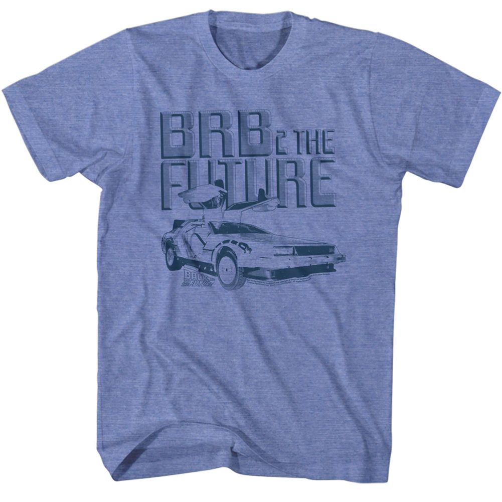 BACK TO THE FUTURE-BRB2-LIGHT BLUE HEATHER ADULT S/S TSHIRT