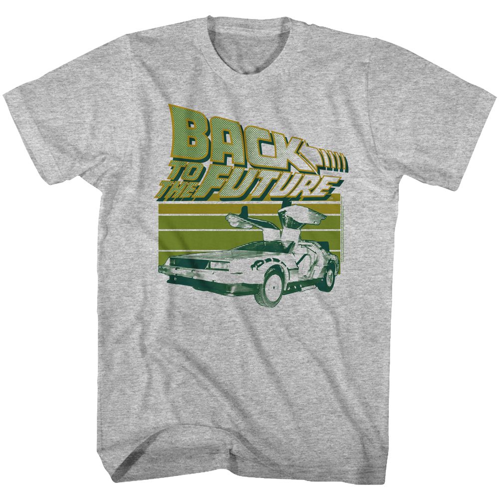 BACK TO THE FUTURE-GREEN FLIGHT-GRAY HEATHER ADULT S/S TSHIRT