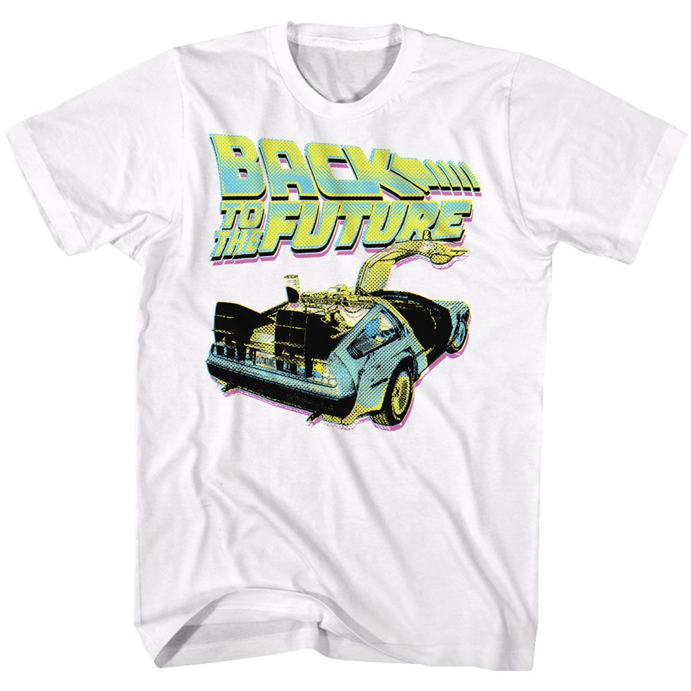 BACK TO THE FUTURE-BTF NEON-WHITE ADULT S/S TSHIRT