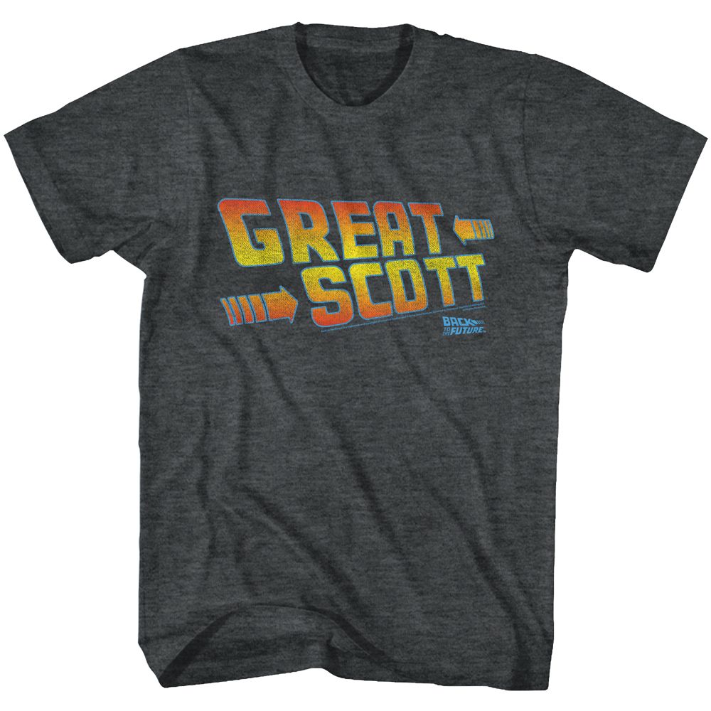 BACK TO THE FUTURE-GREAT SCOTT-BLACK HEATHER ADULT S/S TSHIRT