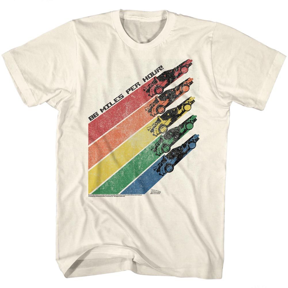 BACK TO THE FUTURE-RAINBOW-NATURAL ADULT S/S TSHIRT