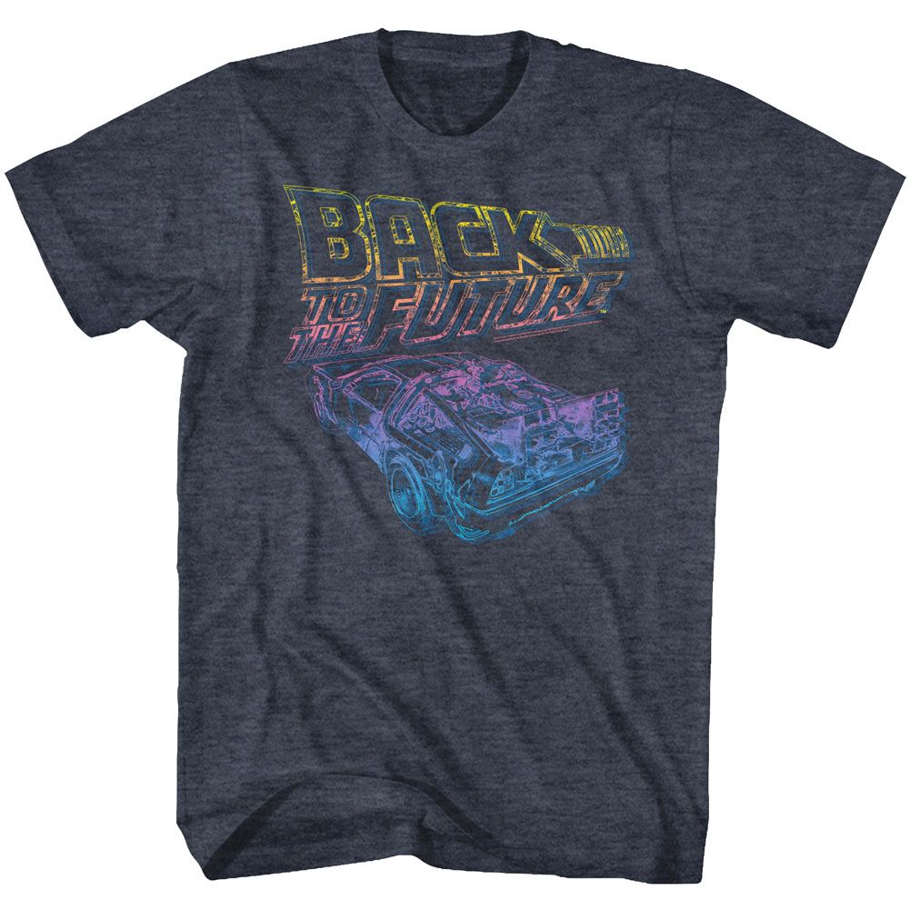 BACK TO THE FUTURE-NOW YOU SEE IT-NAVY HEATHER ADULT S/S TSHIRT