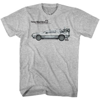 Thumbnail for BACK TO THE FUTURE-CAR-GRAY HEATHER ADULT S/S TSHIRT