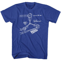 Thumbnail for BACK TO THE FUTURE-FLUX SKETCH-ROYAL ADULT S/S TSHIRT