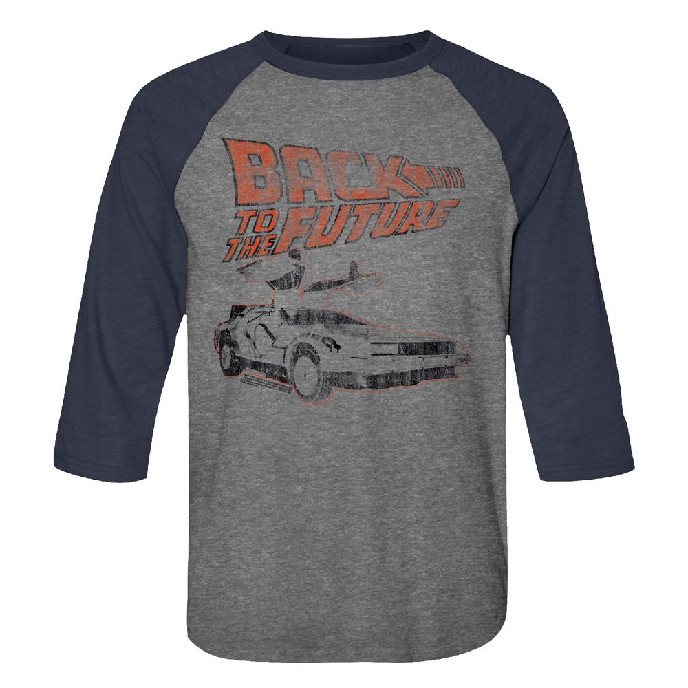 BACK TO THE FUTURE-MY OTHER RIDE-PREMIUM HEATHER/VINTAGE NAVY ADULT 3/4 SLEEVE RAGLAN