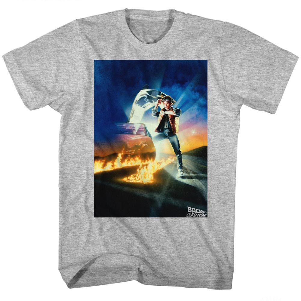 BACK TO THE FUTURE-GO GO GO-GRAY HEATHER ADULT S/S TSHIRT