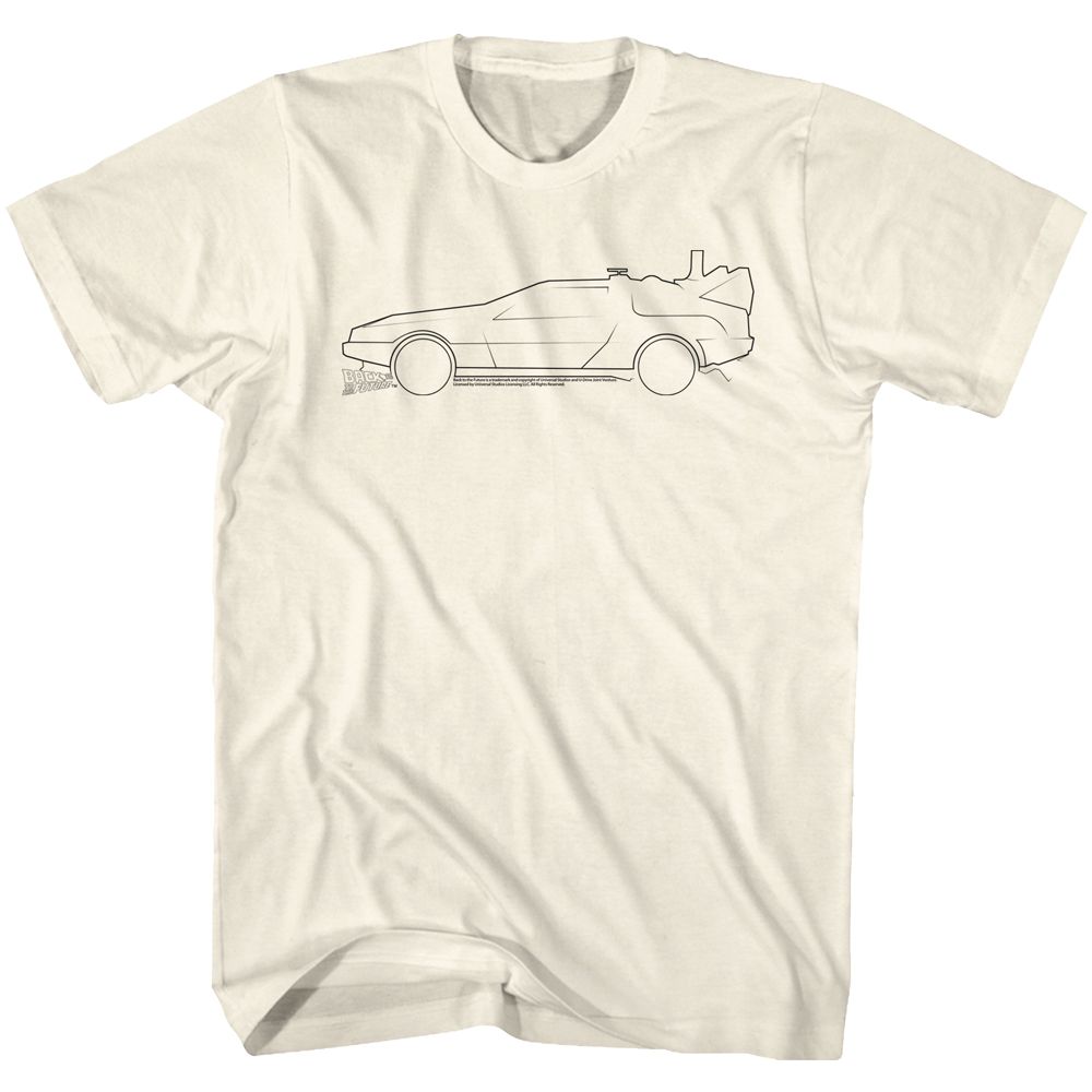 BACK TO THE FUTURE-LINES-NATURAL ADULT S/S TSHIRT