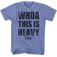 Thumbnail for BACK TO THE FUTURE-HEAVY-LIGHT BLUE HEATHER ADULT S/S TSHIRT