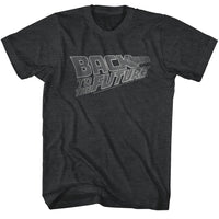 Thumbnail for BACK TO THE FUTURE-LOGO WHITE-BLACK HEATHER ADULT S/S TSHIRT
