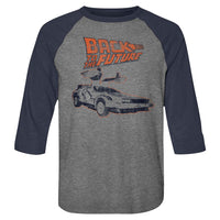 Thumbnail for BACK TO THE FUTURE-REWORK-PREMIUM HEATHER/VINTAGE NAVY ADULT 3/4 SLEEVE RAGLAN