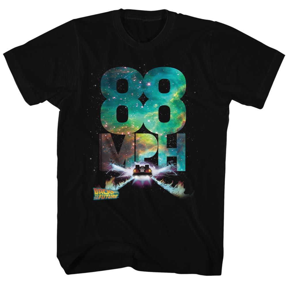 BACK TO THE FUTURE-GALACTIC SPEED-BLACK ADULT S/S TSHIRT