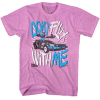 Thumbnail for BACK TO THE FUTURE-FLUX OFF-NEON PURPLE HEATHER ADULT S/S TSHIRT