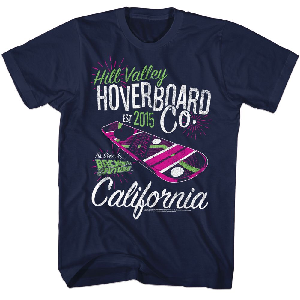 BACK TO THE FUTURE-HOVERCO-NAVY ADULT S/S TSHIRT