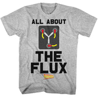 Thumbnail for BACK TO THE FUTURE-ALL ABOUT FLUX-GRAY HEATHER ADULT S/S TSHIRT