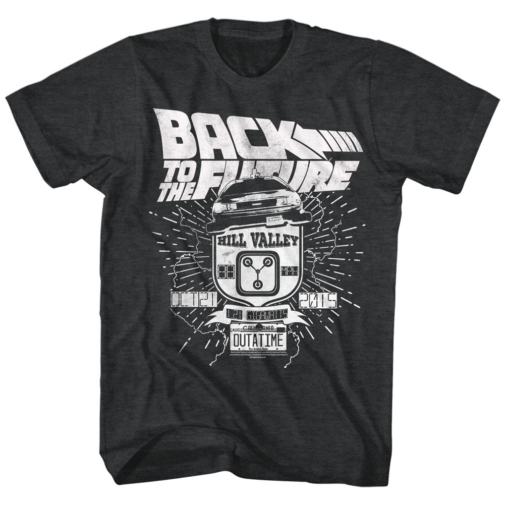 BACK TO THE FUTURE-VINTAGE CAR-BLACK HEATHER ADULT S/S TSHIRT