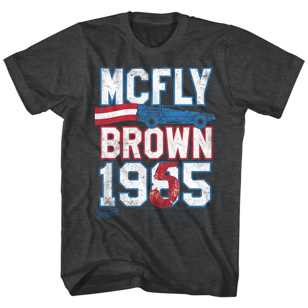 BACK TO THE FUTURE-MARTY FOR PREZ-BLACK HEATHER ADULT S/S TSHIRT