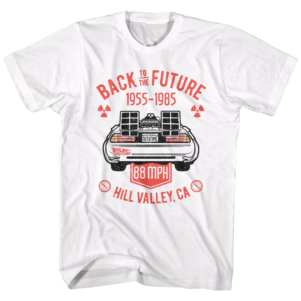 BACK TO THE FUTURE-VINTAGE DMC BACK-WHITE ADULT S/S TSHIRT