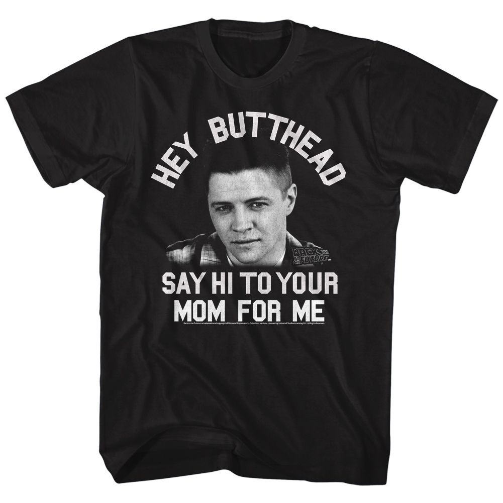 BACK TO THE FUTURE-HEY BUTTHEAD-BLACK ADULT S/S TSHIRT
