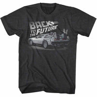 Thumbnail for BACK TO THE FUTURE-FADED BTTF-BLACK HEATHER ADULT S/S TSHIRT