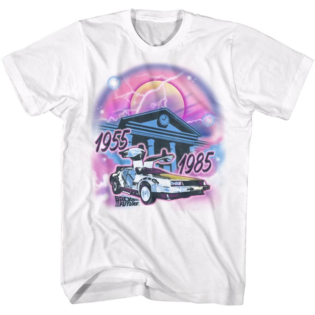BACK TO THE FUTURE-AIRBRUSH-WHITE ADULT S/S TSHIRT