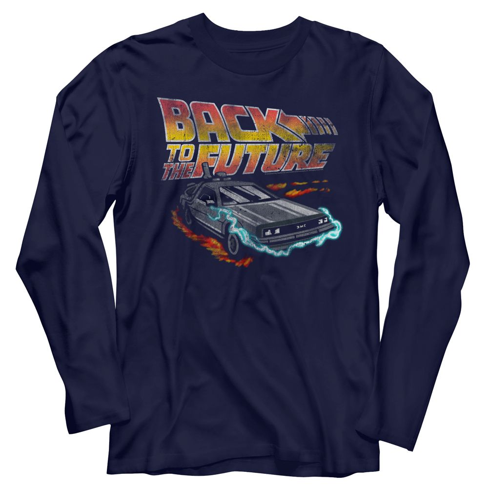 BACK TO THE FUTURE-FUTURE-NAVY ADULT L/S TSHIRT