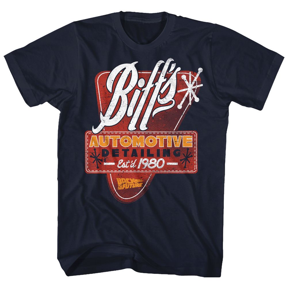 BACK TO THE FUTURE-BIFFS DETAIL-NAVY ADULT S/S TSHIRT