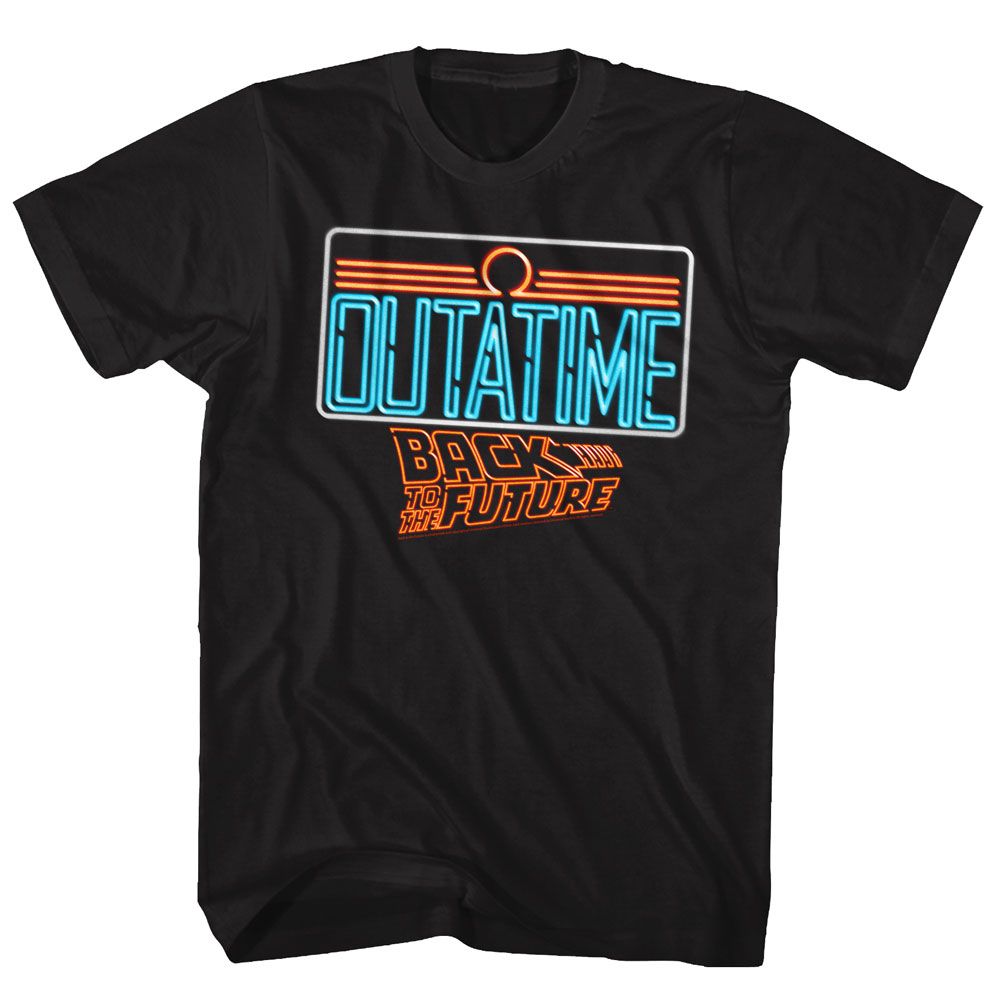 BACK TO THE FUTURE-NEON-BLACK ADULT S/S TSHIRT