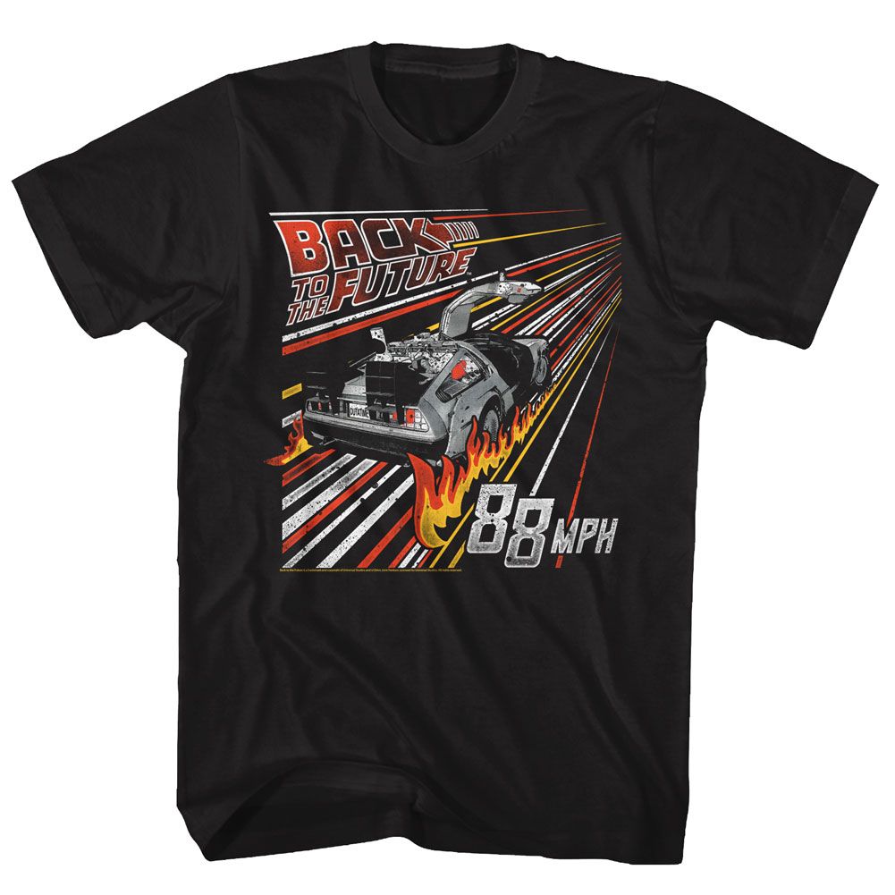 BACK TO THE FUTURE-STREAK TO THE FUTURE-BLACK ADULT S/S TSHIRT